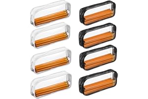 AMZMUKAUP 8 Pièces Trousses à Crayons Transparent PVC, Étui à Crayons Clair Trousse de Maquillage Sacs Grande Capacité avec Fermeture Éclair pour Papeterie Cosmétique Stockage