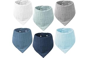 VOMARHUG Muslin Baby Lätzchen,10 Stück Sabberlätzchen Baby,Muslin Dreieckstuch Baby,Super Saugfähige Bio-Baumwoll Halstuch Baby,Lätzchen für Säugling Kleinkinder