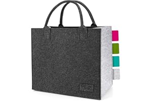 SÖLMO sølmo Torba filcowa – torba na zakupy, duża i składana, damska torba na zakupy, torba z uchwytem, damska torba filcowa, antracytowa/szara