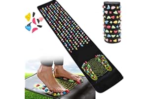 DABINFA Tappetino per massaggio ai piedi, tappetino per riflessologia, tappetino per digitopressione dei piedi, tappetino per digitopressione dei piedi, tappetino per massaggio rilassante (70 * 35cm)