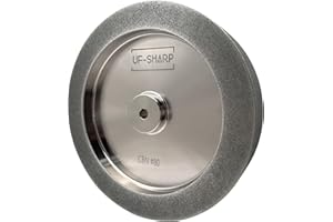 UF-SHARP CBN-Schleifscheibe für Tormek T8, 250 mm x 50 mm x 12 mm, unterstützt Trocken- oder Nassschleifen (rechte Ecken, Körnung 80)