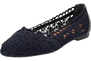 Elara Damen Ballerinas Bequem Slip-On Spitze Chunkyrayan