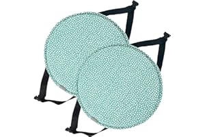 uyeoco Juego De 1/2/4/6 Cojín Redondo para Silla, 30cm/33cm/35cm/40cm con Hebilla Antideslizante, cojín de Asiento Suave para Taburete, jardín, Interior, Exterior, hogar(#4,2pcs 35cm/13.8in)