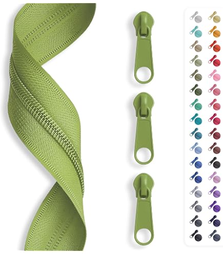Reißverschluss Spirale 3 Mm, Altrosa – 10 Meter + 20 YKK Schieber – Für Kissen, Bettwäsche & Nähanfänger