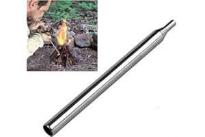 CaLeQi Soplador de Bolsillo para Bomberos, Fuegos Artificiales, Fuegos Artificiales, Plegable, de Acero Inoxidable, para Camping, al Aire Libre, Campamento