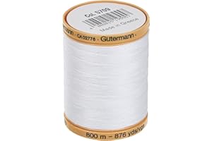 GÜTERMANN Gutermann Fil de Coton Naturel Solides, Filetage Blanc