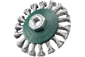 SIT TECNOSPAZZOLE SIT CZ95 - Spazzola Conica Mazzetti Ritorti per Smerigliatrice in Acciaio INOX - Ø95 - TECH