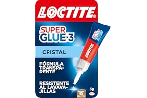 Loctite Super Glue-3 Cristal, adhesivo para cristal resistente al agua, pegamento instantáneo especial para cristales, pegamento transparente y extrafuerte, 1x3 g