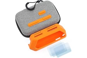 HCJYC Custodia protettiva 5 in 1 in silicone morbido e custodia per il trasporto in EVA, confezione da 3 pellicole proteggi schermo, spina antipolvere per scheda SD e tappo antipolvere GPIO per