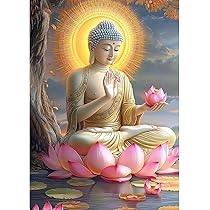 YRTMHU Kit Diamond Painting Complet DIY 5D Peinture Diamant Personnalisé Statue De Bouddha Doré Kits Cristal Broderie Full Drill Peinture Diamant Pour Enfants Adultes Mur Décor 40x50cm