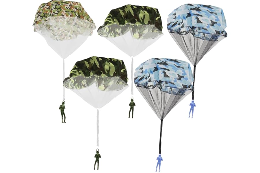 6 Pcs Parachute Toys for Kids,eusable Hand Throwing Creative Mini Army Men Outdoor Toys,Childrens Outdoor Camo Paratrooper Parachute,Flying Games Soldiers for Boys Girls and Family,Play Outdoors