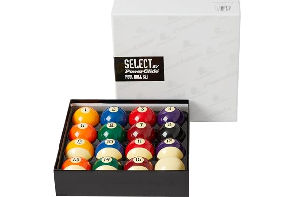PowerGlide 16 Ball Pool Billiards Set | Spots and Stripes | Tournament