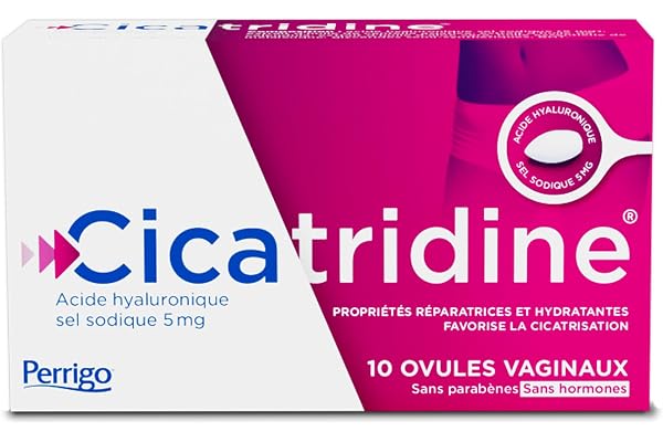 Cicatridine – Ovules vaginaux - favorise la Cicatrisation de la zone intime vulvo vaginale – sécheresse intime - Acide Hyaluronique Sel Sodique 5mg - Dispositif médical - 10 ovules