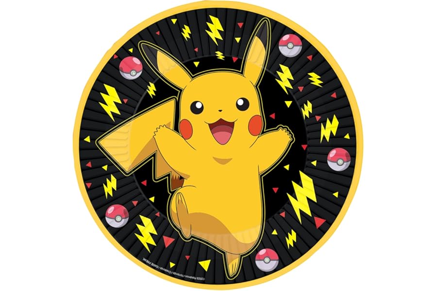 Amscan 9917104-66 - Pokémon Kids Birthday Party Paper Plates - 8 Pack