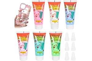 SAVOSWEET 6 Colores Pegamento Crema Para Manualidades, Kit De Caja De Teléfono De Bricolaje Crema Con Boca Decorativa, Simulación De Crema Batida Falsa, Pegamento Crema Decodificado Para Decoración