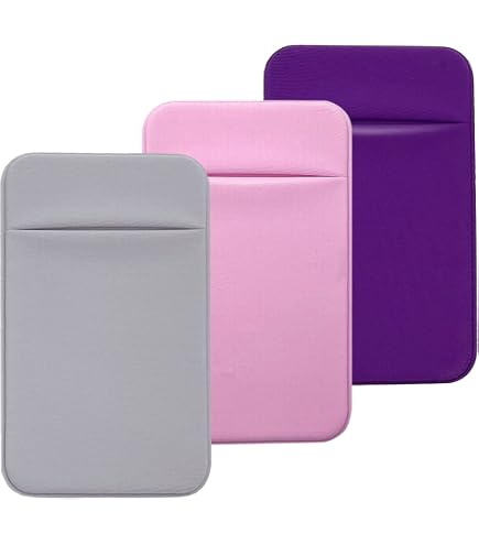 WLLHYF Confezione Da 5 Porta Carte In Silicone Per Retro Telefono – Multicolore – Portafoglio Adesivo Per Carte Di Credito E Contanti