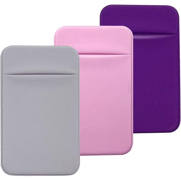 2 Tasche Portacarte Autoadesive Per Telefono, In Tessuto Elastico Nero, 58x93mm, Per Carte E Chiavi