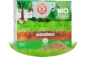 Plantura Bio-Rasendünger Frühjahr/Sommer, 100% organischer Langzeitdünger für sattgrünen Rasen, 3 Monate Wirkung, gesunder Rasen verdrängt Moos & Unkraut, staubarmes Granulat, 3 kg für 70 m²
