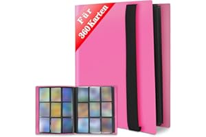 Jusoney Sample Map Album - 360 Pocket Sample album 20 Seiten pro 9 Pocket mit wasserdichte Rosa buchdeckel échantillon parfait von Karten par Mtg MAGIC, F R match Atta (Rosa)