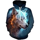NEWISTAR Unisex Hoodies HD 3D Print Pullover Lightweight Sweaters with Pockets (S-4XL)