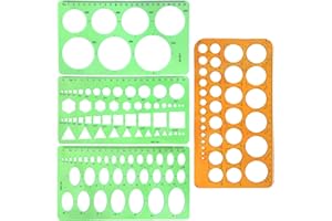 UTXN 4 Pezzi Stencil Cerchio, Strumento da Disegno Cerchio Modello Cerchio Modelli di Cerchi per Disegno Strumento da Disegno Cerchio Stencil da Disegno per Disegno Misurazione Progettazione