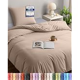 Utopia Bedding Duvet Cover for 90 cm Bed, 140 x 200 cm, Beige | Duvet Cover 140 x 200 cm and 2 Pillowcases 65 x 65 cm, Microf