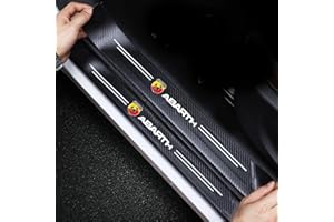 RIDGOEL 4 Pezzi Adesivi per Battitacco per Fiat Abarth 500 Abarth 595 Abarth 124 Spider, Adesivo per Battitacco in Fibra di Carbonio Protezioni per Davanzali per Porte Auto B