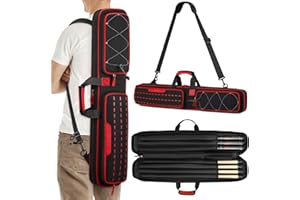 BOSSTIN Pool Cue Case, 3x4 / 5x5 Pool Stick Billiard Cue Accessories Soft Padded Bag Case