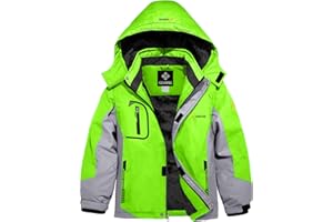GEMYSE Bambini Giacca da Sci Impermeabile Pile Antivento Giacche Ragazzi invernale Cappotto con Cappuccio