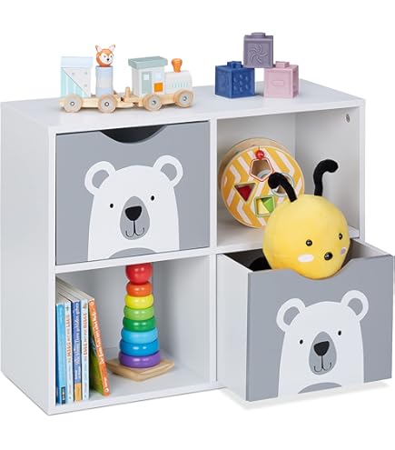 60x33x115 Cm Assemblaggio Fai Da Te Libreria Montessoriana Per Bambini Leomark Libreria Semplice Con Stampa UV - OSLO - Bianca Scaffale Con 3 Ripiani, Perfetto Per Casa, Ufficio, Camera Da Letto, Ripiani