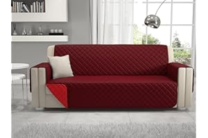 Passione per le tele Copridivano reversibile in microfibra antimacchia e antipelo. Salvadivano Bicolor disponibile in 6 varianti made in Italy (rosso/bordeaux, 2 posti)