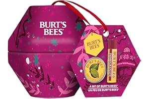Burt's Bees Set regalo per labbra e mani, balsamo per labbra al melograno e crema per cuticole in palline, Bit of Burt, la confezione può variare