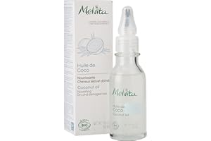 Melvita - Aceite de coco Bio - Nutre y repara intensamente - Cabello seco y dañado - 100% Natural - Certificado Bio - Vegano - Elaborado en Francia - Frasco 50 ml