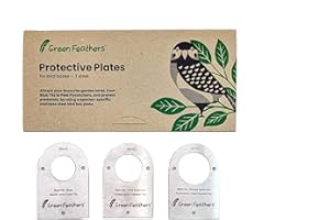 GREEN FEATHERS 3 Pack Of Bird Box Stainless Steel Cover Plates | For A Variety Of Bird Species | Stainless Steel | Bird House Entrance Protection