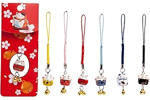 AAF Nommel®, Glückskatze Keramik Anhänger Winkekatze Schlüssel Handyanhänger (Hellblau)