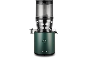 HUROM Exprimidor lento,Exprimidor de verduras y frutas,H320N,Prensa fría eléctrica,Motor silencioso,Fácil de limpiar,Con depósito grande y filtro de colador,2 l,200 W,Sin BPA,Verde oscuro