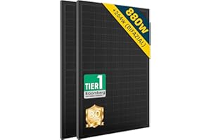 ALLDREI® 2x440W Solarpanel, 880W Full Black Bifazial Solarmodule, Photovoltaik Panel für Photovoltaik Komplettanlage, Balkonkraftwerk Solaranlage, Erweiterungsmodul für Ihre Mini-Solaranlage
