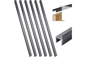 Leinuosen 6-Pack PVC Hanging File Organizer - Black Letter Size File Folders & Rails for Drawer Sides, 15.8 Inches Long (1/2 Inch Wide)