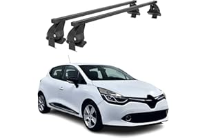 OMAC Barres de Toit Transversales Menabo - Compatible avec Renault Clio IV 2012-2019 - Galerie de Toit - Porte-Bagages Porte-vélos de Toit - Pièce de Toit en Acier 2X - Capacité de Charge 50 kg