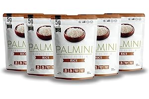 PALMINI Riz - Cœurs de palmier – Vegan | Sans OGM – Faible en calories – Faible en glucides – Keto – Sans Sucre – Casher – 338g | (Pack de 6)