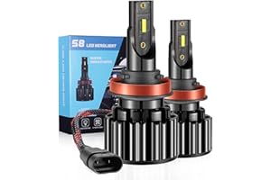 PENOBON Ampoule H11 LED, 16000LM 6500K Phares pour Voiture et Moto, Ampoules Auto de Rechange pour Lampes Halogènes et Kit Xenon, 2 Ampoules