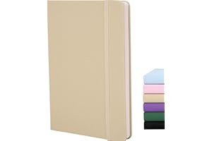 BEINUSHOR Dot Journal A5 Carnet de notes à pois avec papier épais de qualité supérieure 120 g/m² avec journal à pointillés en cuir végétalien 160 pages Couverture rigide Poche intérieure pour journalisation,