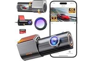 POYBPCY Dashcam Auto Vorne Hinten 4K+1080P Dual Dash Cam 360° Drehbar mit 64GB SD Karte, 1.47" IPS Mini Auto Kamera mit CPL, Super Nachtsicht, WDR, G-Sensor, Loop-Aufnahme, APP Steuerung, Max 256GB