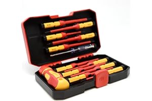 ArmaKit VDE Interchangable Screwdriver Set - 13 Piece Insulated Terminal Kit Tested and Certified to IEC60900 1000v (AKVDE-13i)