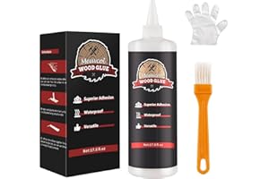 Meuvcol Holzkleber, Extra Stark für Holzarbeiten, Wasserfester Transparent Holzleim für Möbel, wood glue für Innen & Außenbereiche, Basteln, Sockelleisten, Schränke, Türen (500g)