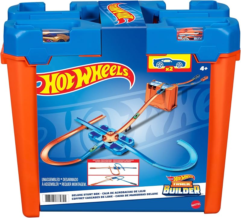 Hot Wheels Track Buider Caja de Acrobacias Deluxe, Accesorios para Pistas de Coches de Juguete (Mattel GGP93)