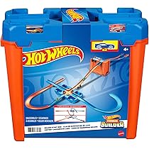 Hot Wheels - Juego de Pistas de Coche con 4 bucles, Zona de Choque de 3 vías y Refuerzo