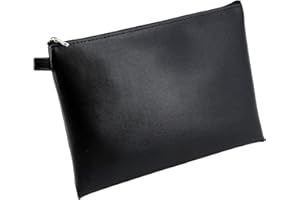 ‎ALASSIO Alassio 42231 - Bank-Utensilientasche, Banktasche aus Lederimitat mit Reißverschluss, Transporttasche für Münzen, Geldscheine und Wertsachen, Money Pouch, Multifunktionstasche ca. 23 x 16 cm, schwarz