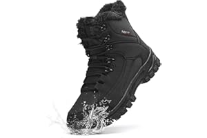 Veool Winterstiefel Wasserdicht Herren,Warme Gefütterte Winterschuhe Trekkingschuhe Wanderschuhe