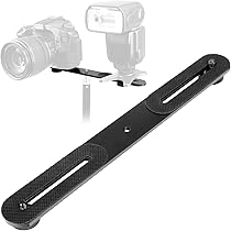 RALSPEC Dual Camera Flash Bracket 1/4" Thread Double Tripod Extension Slider Mount Bar Arm 27cm For DSLR Flash LED Light - View #2